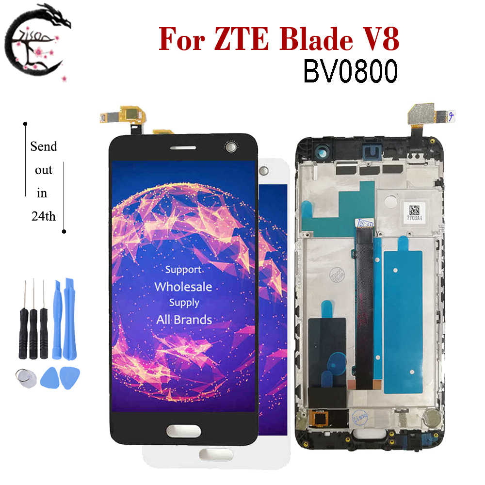 전체 LCD ZTE 블레이드 V8 LCD BV0800 디스플레이 화면 프레임 터치 센서 디지타이저 어셈블리 ZTE V8 V 8 디스플레이 AAAquality